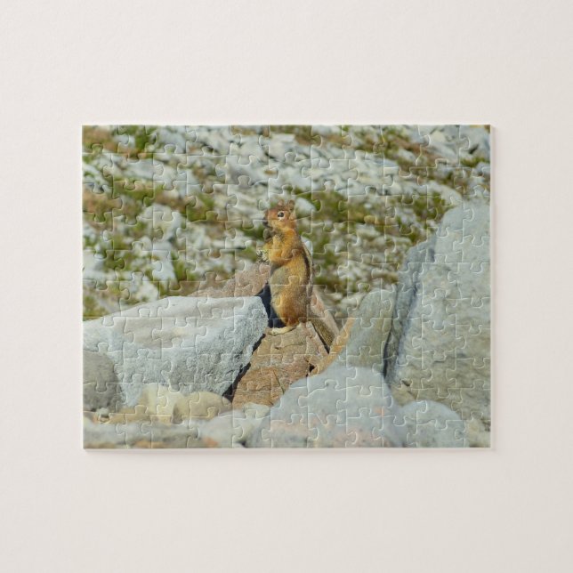 Guldmantlad sisel vid Mount Rainier Pussel (Horisontell)