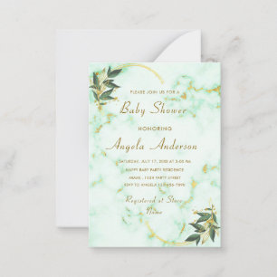 Guldmarmor Babyshower Inbjudan Exempel
