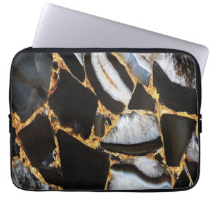 guldmarmor, vita, svarta marmor laptop fodral