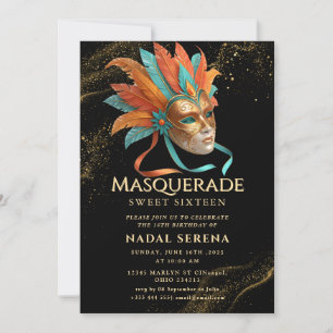 guldmaskerad inbjudningar