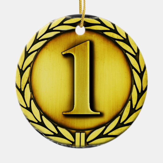 guldmedalj julgransprydnad keramik (Framsidan)