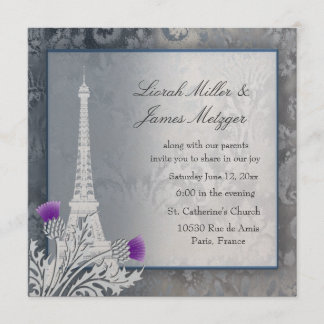 Guldmetallinbjudan Eiffel Torn Inbjudningar