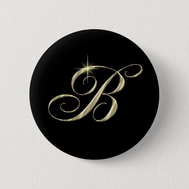 Guldmonogram bokstav B Knapp (Framsida)