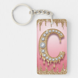 Guldmonogram C Diamantbokstav Rosa Present Till Ma