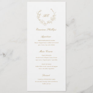 Guldmonogram Gästnamn Elegant Bröllop Meny