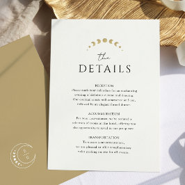 Guldmonogram Himmelsk Bröllopsinbjudan Tilläggskort