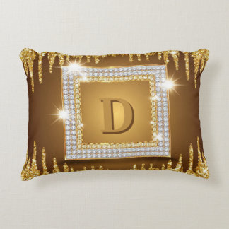 ✨ Guldmonogram Initial Anpassad Namndesign ✨ Prydnadskudde