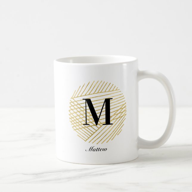 Guldmonogram / logotyp Anpassad kaffemugg (Höger)