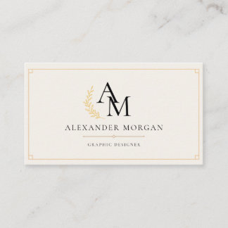 Guldmonogram Minimalistisk Modern Professionell Af Visitkort