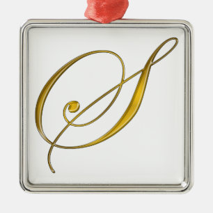 Guldmonogram S Julgransprydnad Metall