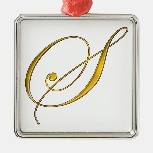 Guldmonogram S Julgransprydnad Metall (Framsidan)