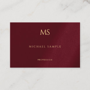 Guldmonogram text Bordeaux mall elegant Visitkort