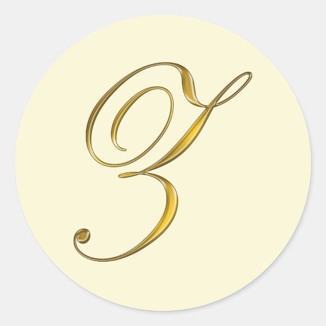 Guldmonogram Z Kuvert Sigill Märkat Etikett (Framsida)
