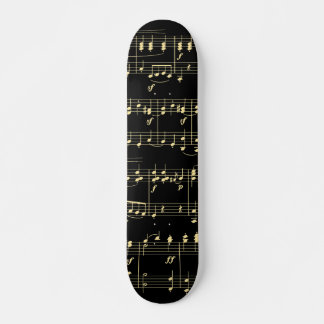 Guldmusik på svart mini skateboard bräda 18,5 cm