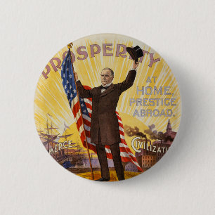 Guldmyntfot för William McKinley kampanjaffisch Knapp