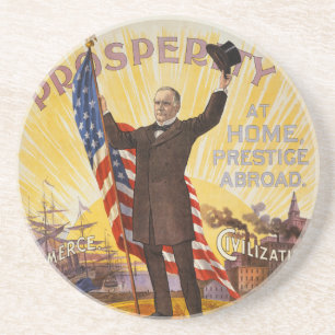 Guldmyntfot för William McKinley kampanjaffisch Underlägg Sandsten