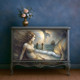 Guldne Tidvatten Siren Skönhet Decoupage