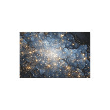 Guldnebulosan Glittrar Midnattsblå Kosmos