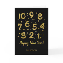 Guldnedräkning Nyårsfirande Julkort