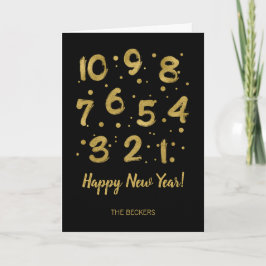 Guldnedräkning Nyårsfirande Julkort Helgkort