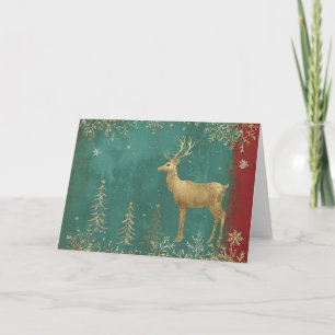 Guldoljerrenar med Festive Snöflingor Kort