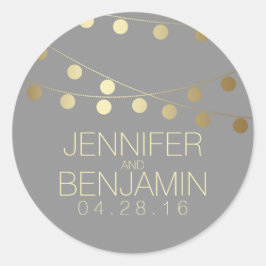 Guldoljesammer i Ljus Bröllop Runt Klistermärke