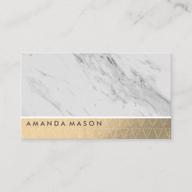 Guldoljetriangel Mönster Triangle Trim.m. | Marble Visitkort (Framsida)
