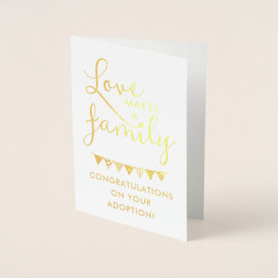 Guldoljetypografi Kärlek gör en familjekonsumtion Folierat Kort
