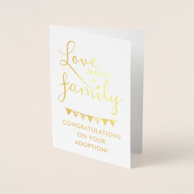 Guldoljetypografi Kärlek gör en familjekonsumtion Folierat Kort (Framsida)