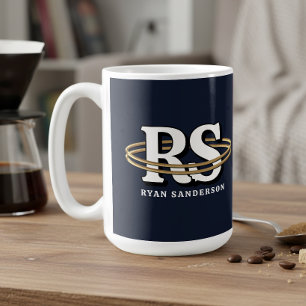 Guldomlopp Monograminitialer Valfri färg ID1331 Kaffemugg