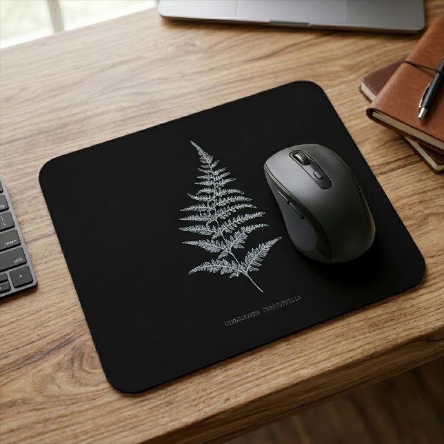 Guldormbunksfjäder, Gymnogramma Chrysophylla Musmatta (Golden Fern Frond, Gymnogramma Chrysophylla. Mouse Pad)