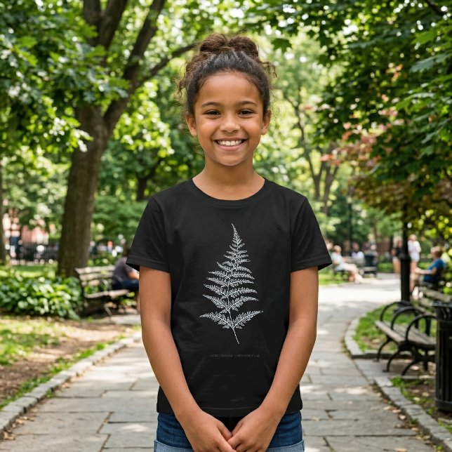 Guldormbunksfjäder, Gymnogramma Chrysophylla T Shirt (Golden Fern Frond, Gymnogramma Chrysophylla. Girl Basic Black T-Shirt)