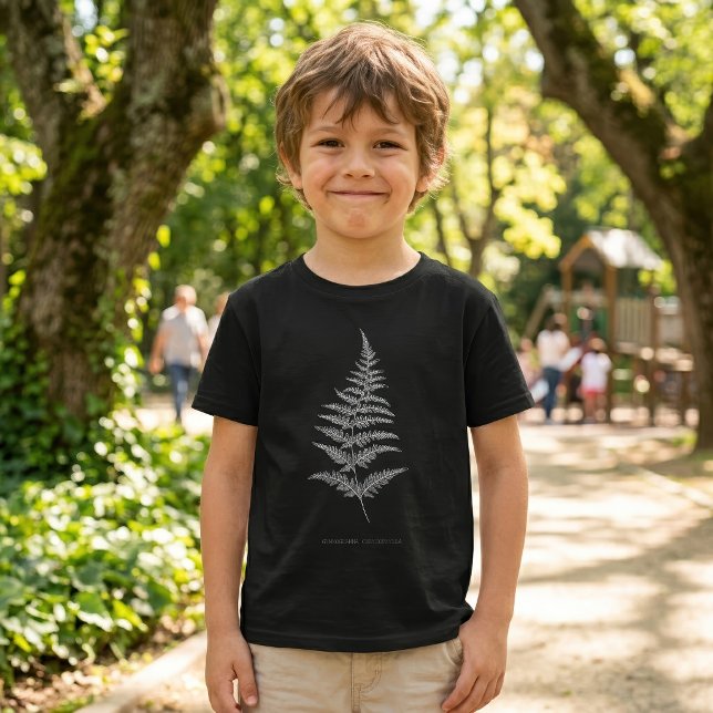 Guldormbunksfjäder, Gymnogramma Chrysophylla T Shirt (Golden Fern Frond, Gymnogramma Chrysophylla. Boy Basic Black T-Shirt)
