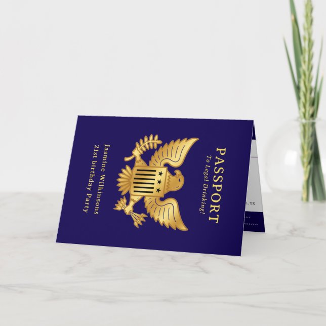 Guldörns Pass För Laglig Drickålder Födelsedag Meddelande (Framsida)
