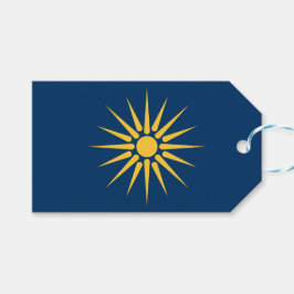 Guldpaketiket med Makedoniens flagga, Grekland Presentetikett