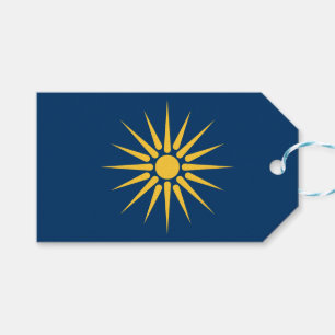 Guldpaketiket med Makedoniens flagga, Grekland Presentetikett