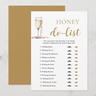 Guldpärlor och Prosecco Honey Do List Bröllopsspel Inbjudningar