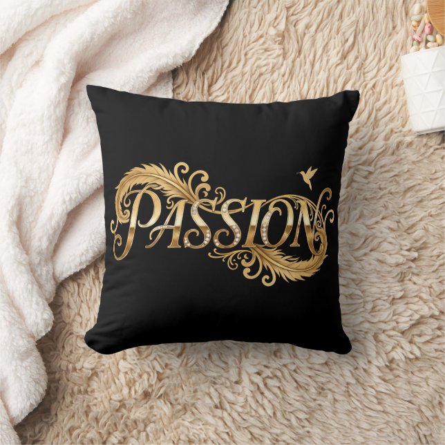 Guldpassion – Lyxig typografi Inspirerande D Kudde (Filt)