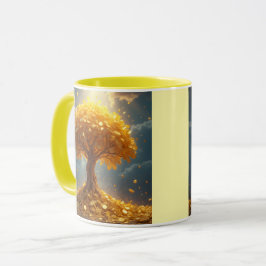 guldpengar träd guld mynt mugg