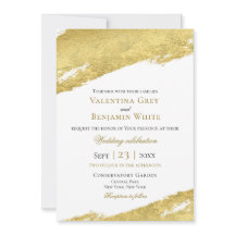 Guldpenseldrag modern elegant guld bröllop