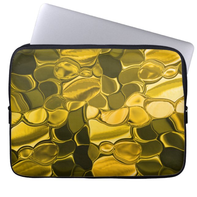 Guldpjäser, cirkulära och rundade former? laptop fodral (Framsidan)