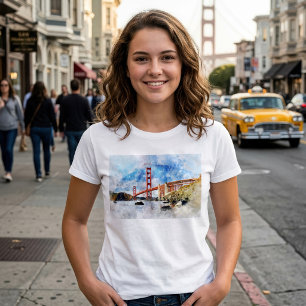 Guldportbron akvarell i San Francisco T Shirt