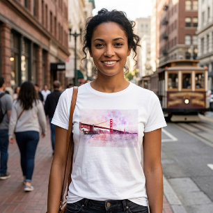 Guldportbron Vattenfärg vid solnedgång T Shirt