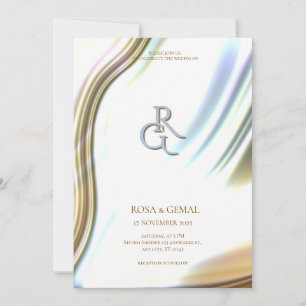 Guldpräglad textur Elegant bröllopsinbjudan Inbjudningar