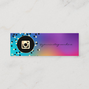 Guldprickar, Holografisk Instagram Sociala Media Mini Visitkort