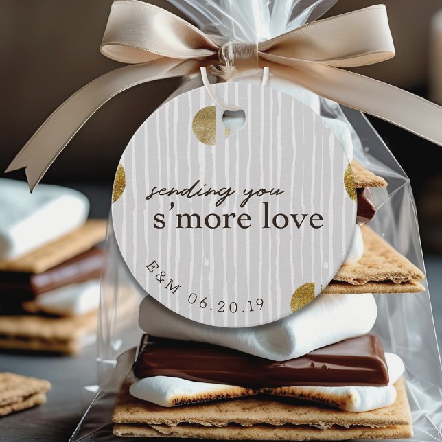 Guldprickar S'mores Bröllop Gåvor Etiketter (Skapare uppladdad)