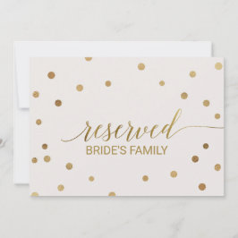 Guldprickig "Reserverad" Skylt Inbjudningar