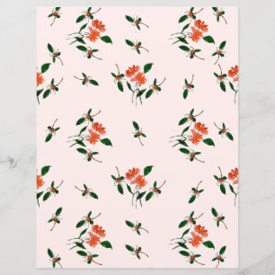 Guldpunkter och handmålade blommor rosafärgad