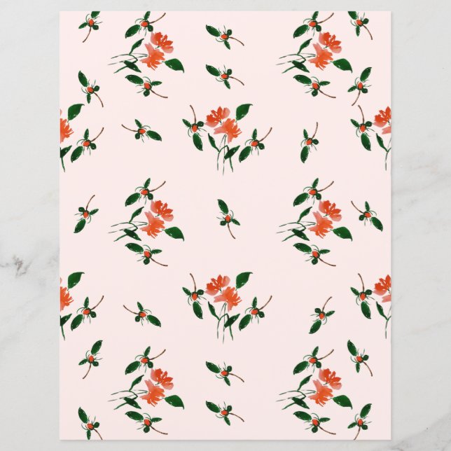Guldpunkter och handmålade blommor rosafärgad (Framsida)