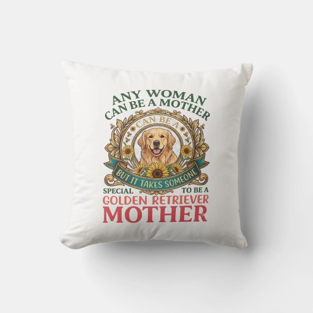 Guldr Retriever Mamahund Solrosor Bin_1 Kudde (Framsida)